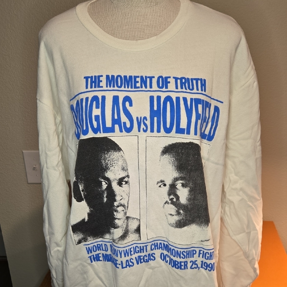 Vintage 1990  Douglas vs Holyfield Graphic Men's SweatShirt‎